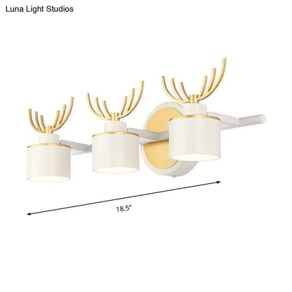 Modern white & gold antler wall light fixture bathroom vanity led