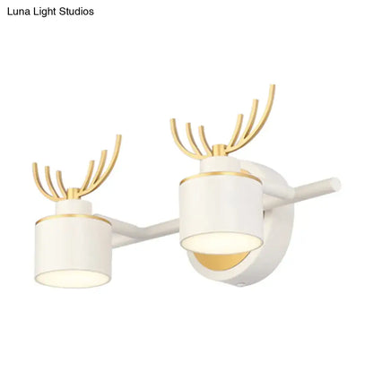 Modern white & gold antler wall light fixture bathroom vanity led