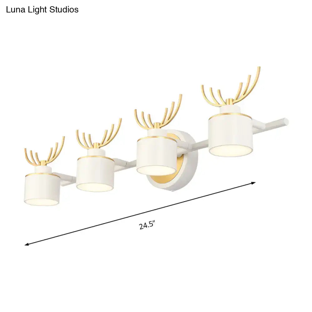Modern white & gold antler wall light fixture bathroom vanity led