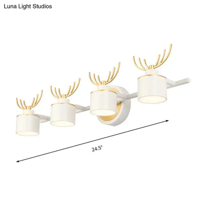 Modern white & gold antler wall light fixture bathroom vanity led