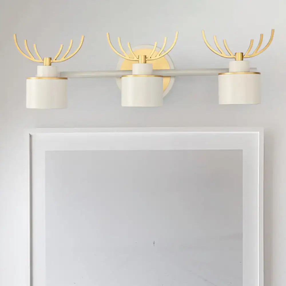 Modern white & gold antler wall light fixture bathroom vanity led