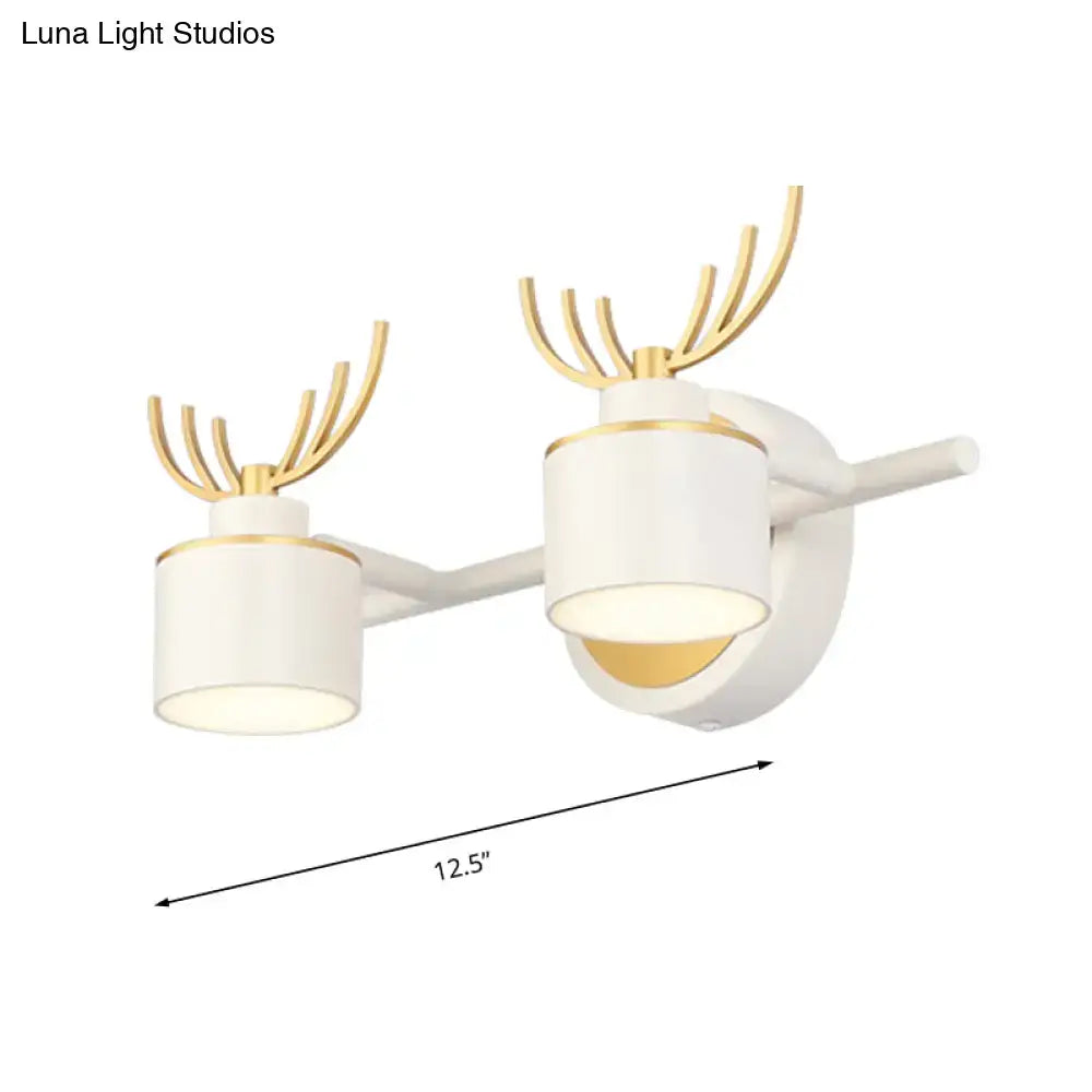 Modern white & gold antler wall light fixture bathroom vanity led