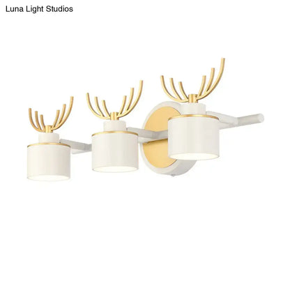 Modern white & gold antler wall light fixture bathroom vanity led