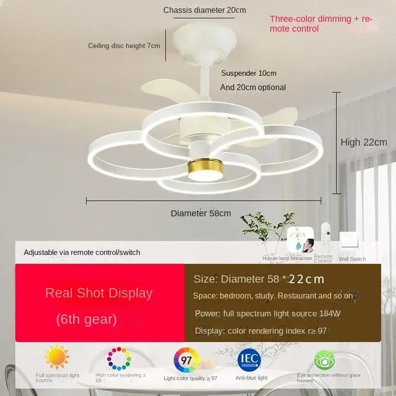Modern white & gold ceiling fan light – elegant bedroom fan light