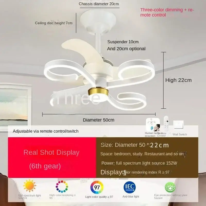 Modern white & gold ceiling fan light – elegant bedroom fan light