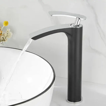 Modern white & gold ceramic brass bathroom basin faucet