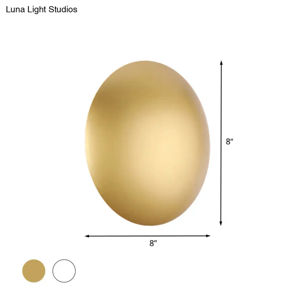 Modern white & gold circular led wall light warm white bedroom