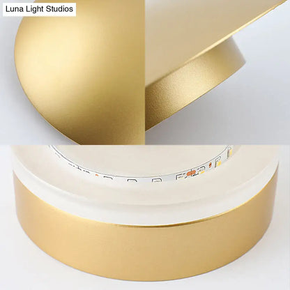 Modern white & gold circular led wall light warm white bedroom