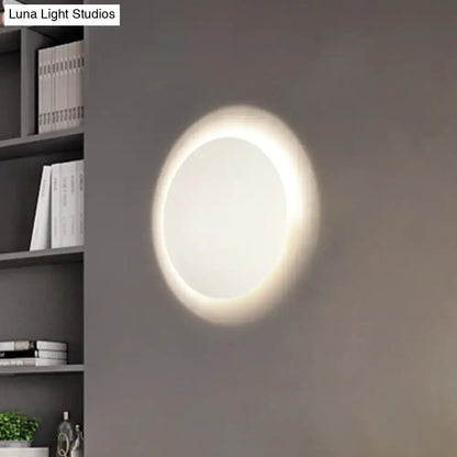 Modern white & gold circular led wall light warm white bedroom