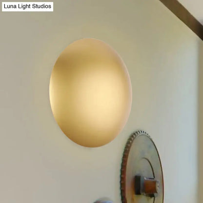 Modern white & gold circular led wall light warm white bedroom