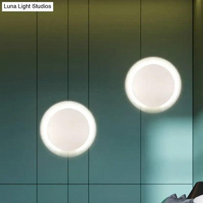 Modern white & gold circular led wall light warm white bedroom
