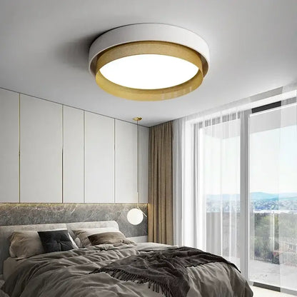 Modern white & gold circular metal grid ceiling light bedroom