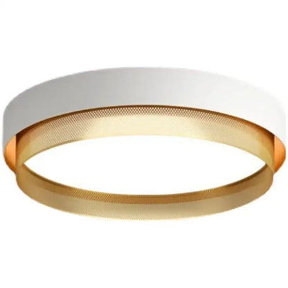 Modern white & gold circular metal grid ceiling light bedroom