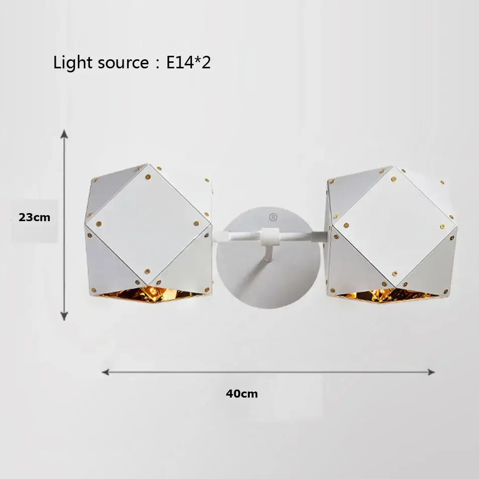 Modern white & gold cube led pendant light for dining room