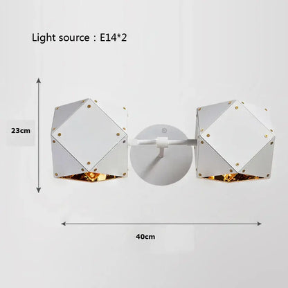 Modern white & gold cube led pendant light for dining room