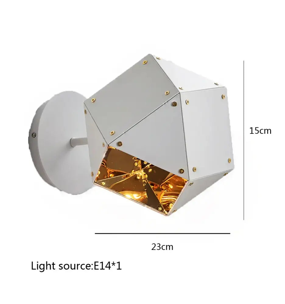Modern white & gold cube led pendant light for dining room