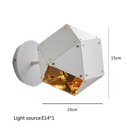 Modern white & gold cube led pendant light for dining room