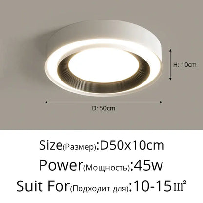 Modern white & gold circular chandelier dining room light