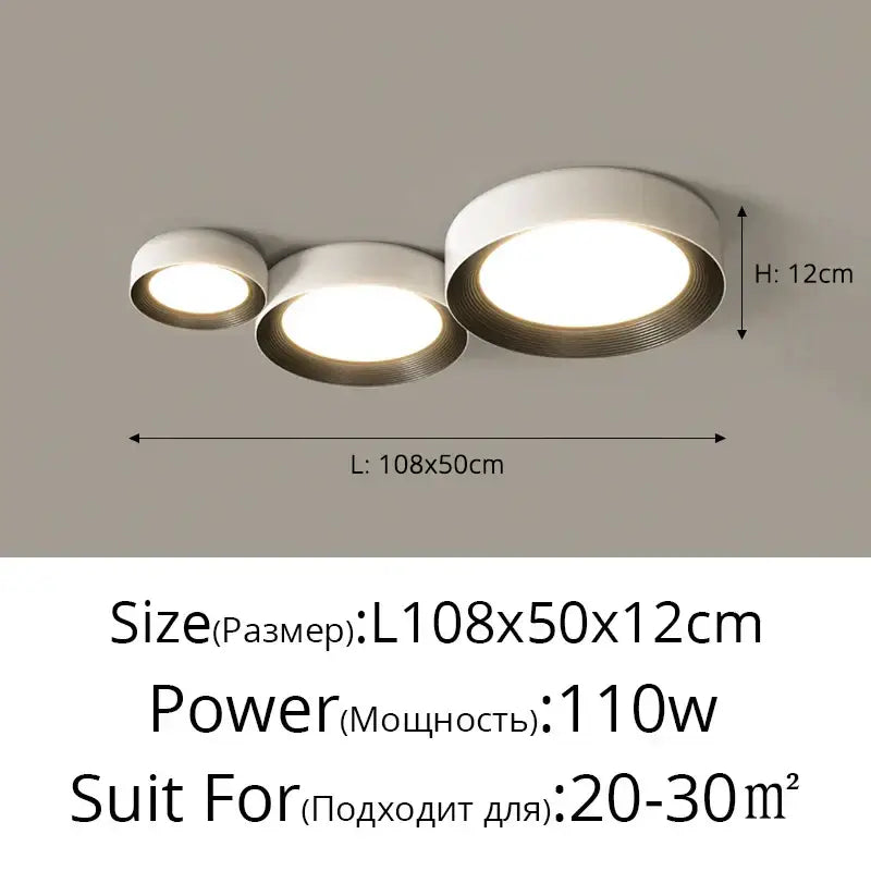 Modern white & gold circular chandelier dining room light