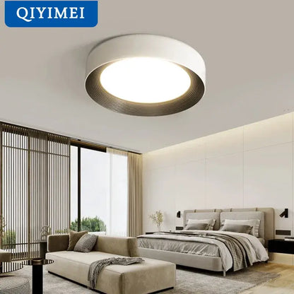 Modern white & gold circular chandelier dining room light