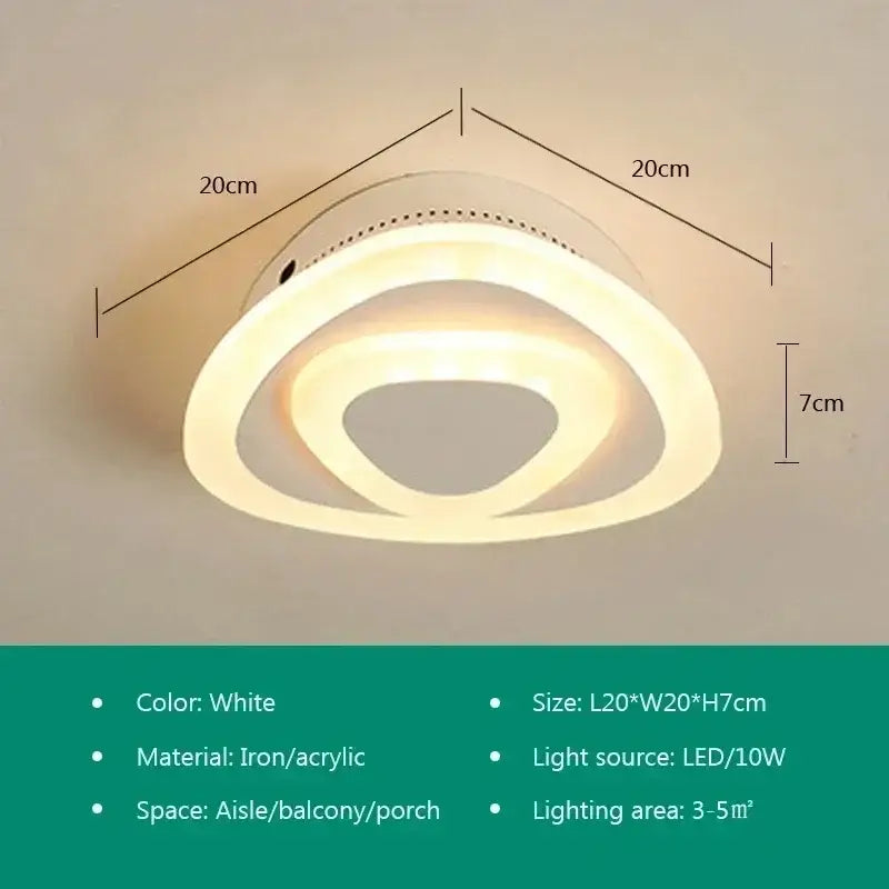 Modern white & gold led ceiling light aisle circular lamp