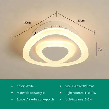 Modern white & gold led ceiling light aisle circular lamp