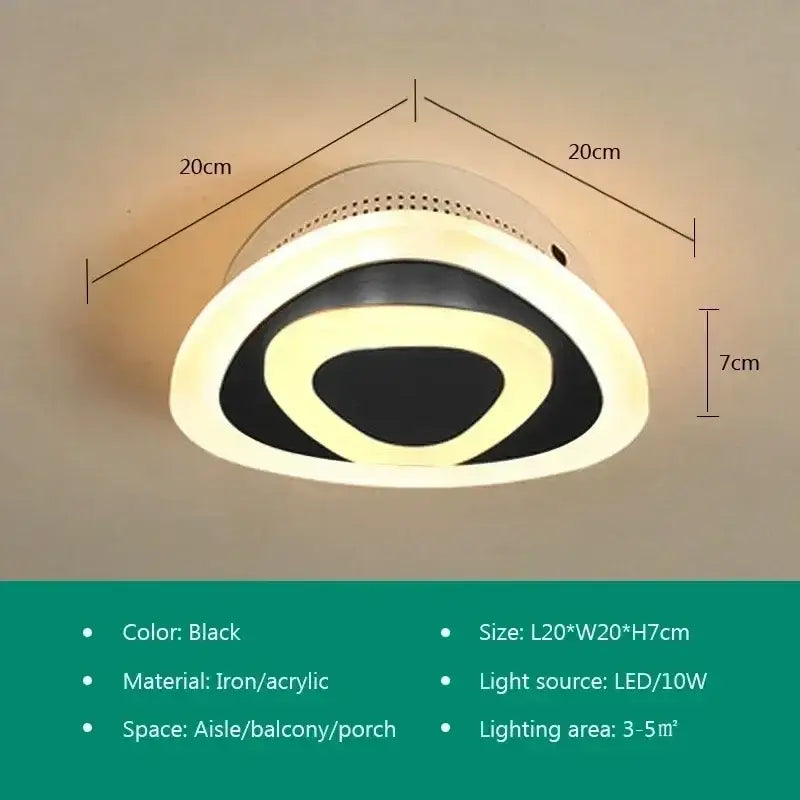 Modern white & gold led ceiling light aisle circular lamp