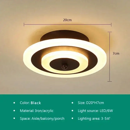 Modern white & gold led ceiling light aisle circular lamp