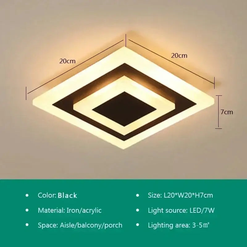 Modern white & gold led ceiling light aisle circular lamp