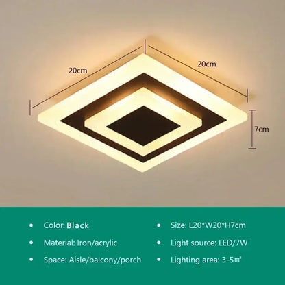 Modern white & gold led ceiling light aisle circular lamp