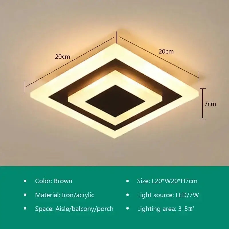 Modern white & gold led ceiling light aisle circular lamp