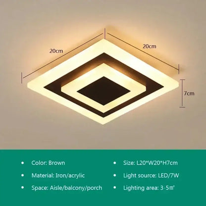 Modern white & gold led ceiling light aisle circular lamp