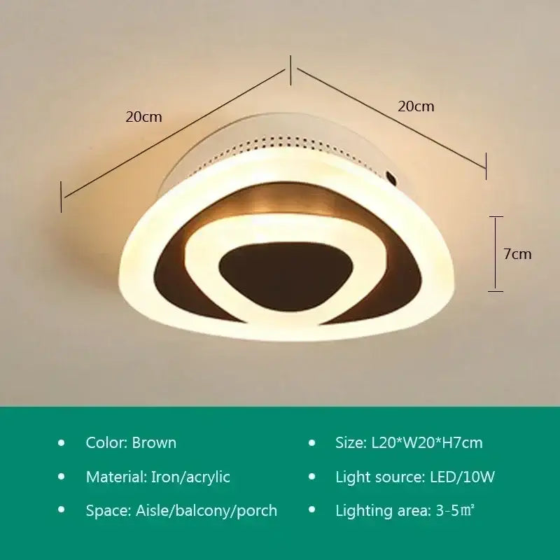 Modern white & gold led ceiling light aisle circular lamp