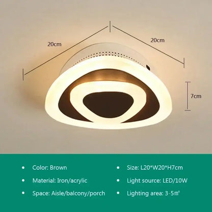 Modern white & gold led ceiling light aisle circular lamp