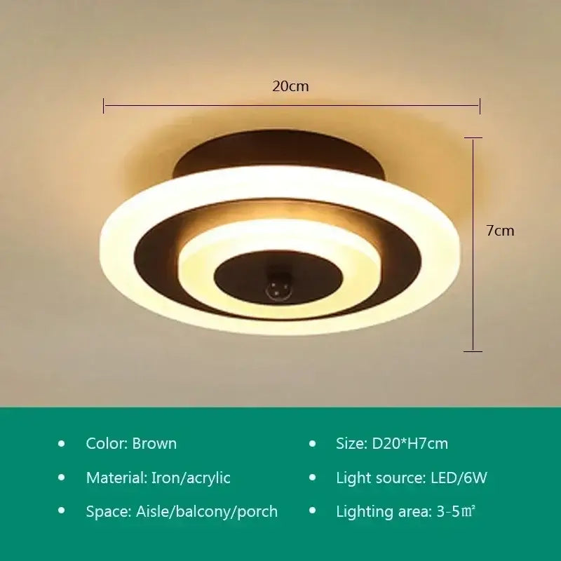 Modern white & gold led ceiling light aisle circular lamp