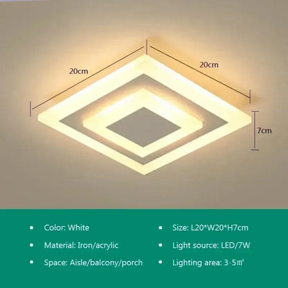 Modern white & gold led ceiling light aisle circular lamp