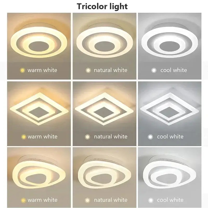 Modern white & gold led ceiling light aisle circular lamp
