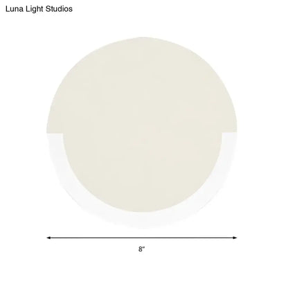 Modern white & gold round acrylic wall sconce bedroom warm white light
