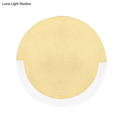 Modern white & gold round acrylic wall sconce bedroom warm white light