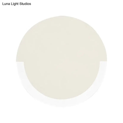 Modern white & gold round acrylic wall sconce bedroom warm white light