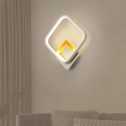 Modern white & gold sconce minimalist white bedroom wall light