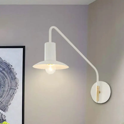 Modern white & gold wide flare bedroom wall lighting