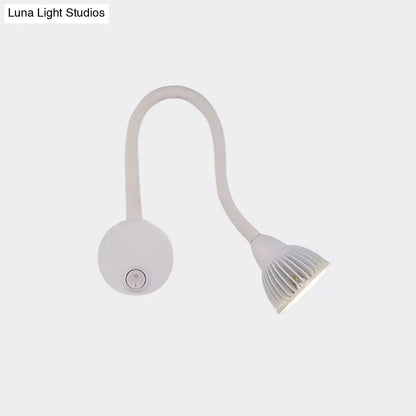 Modern white gooseneck wall sconce light for bedroom reading