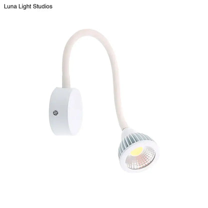 Modern white gooseneck wall sconce light for bedroom reading
