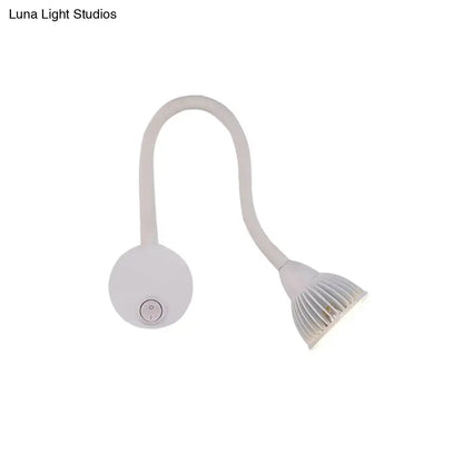 Modern white gooseneck wall sconce light for bedroom reading