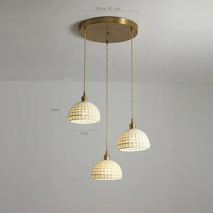 Modern white & gray geometric ceramic led pendant lights dining room