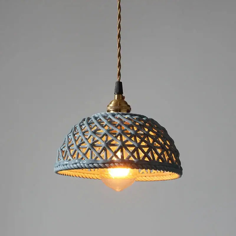 Modern white & gray geometric ceramic led pendant lights dining room
