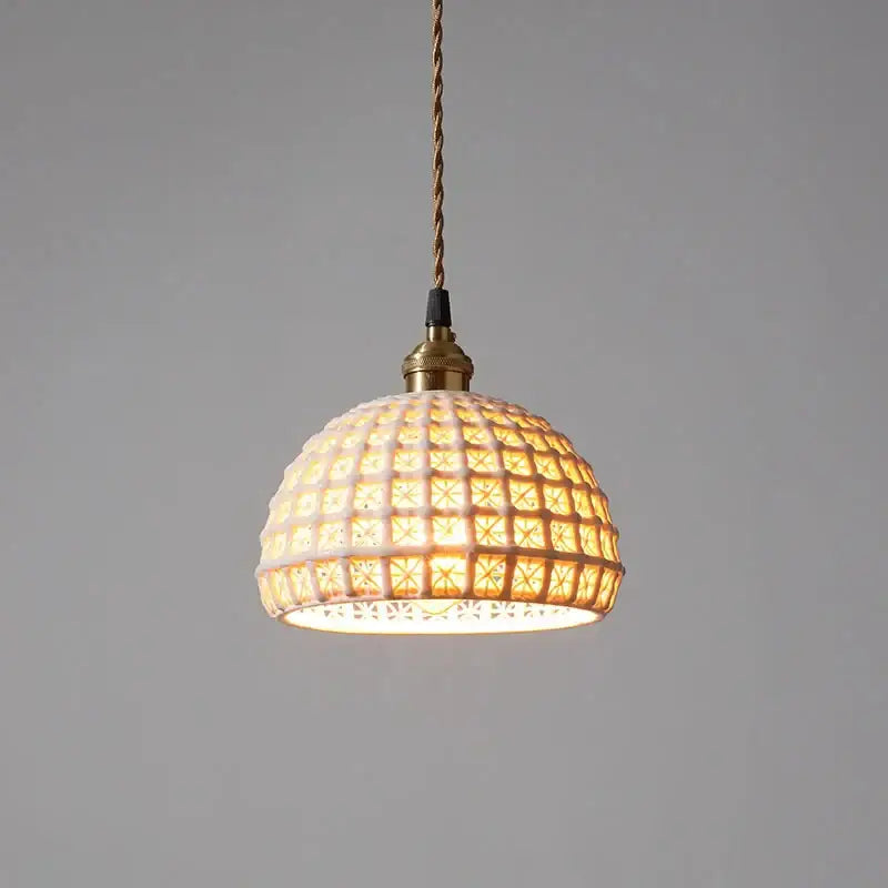 Modern white & gray geometric ceramic led pendant lights dining room