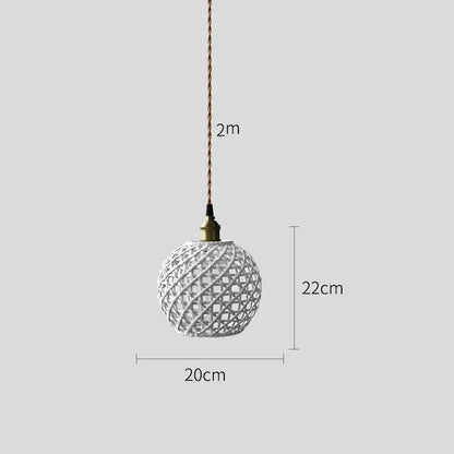Modern white & gray geometric ceramic led pendant lights dining room