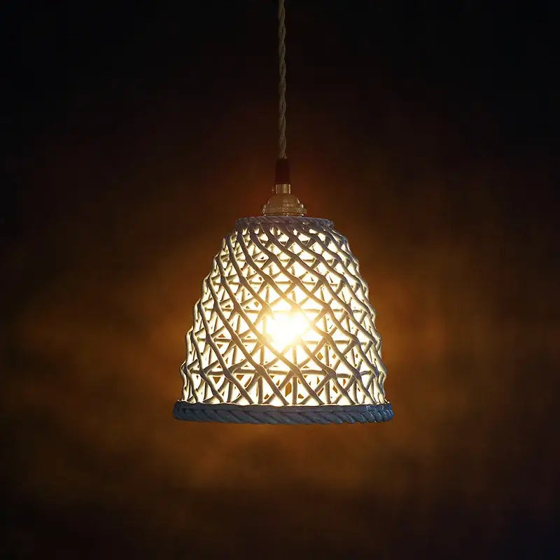 Modern white & gray geometric ceramic led pendant lights dining room